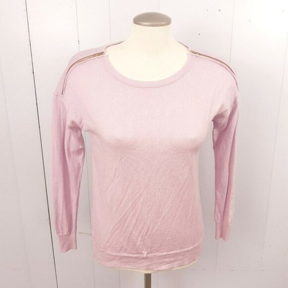 J Crew Merino Wool Sweater Womens Small Zip Shoulder Sweater Pastel Lilac Purple - Picture 7 of 7